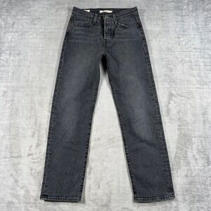 Levi's Premium Jeans Women 24 Black Wedgie Straight Faded High Rise Button Fly